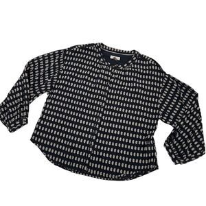 Anthropologie Pilcro Tavi Textured Navy Long Sleeve Size Large